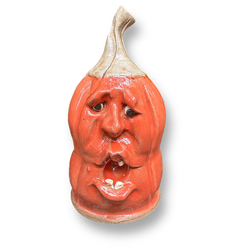 Tim Whitten 8" Pumpkin Face Jug DP5525 SOLD